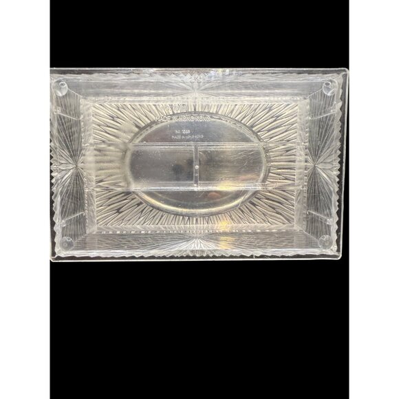 VTG 1950s Clear Lucite Atomic Starburst Jewelry Compartment Box Hong Kong - Picture 9 of 9